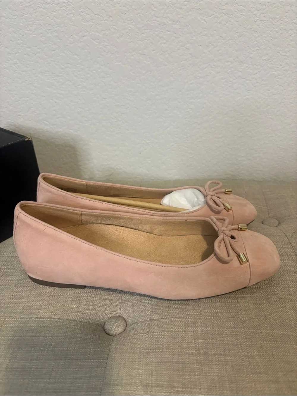 New in box Vionic Klara blush Pink Square-Toe Ballet Flats with Bow Detail 8